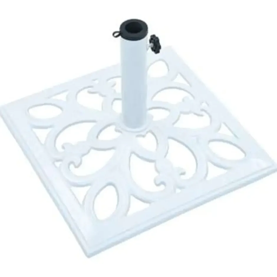vidaXL - Parasolvoet - Wit - Gietijzer - 49 x 49 x 33 cm
