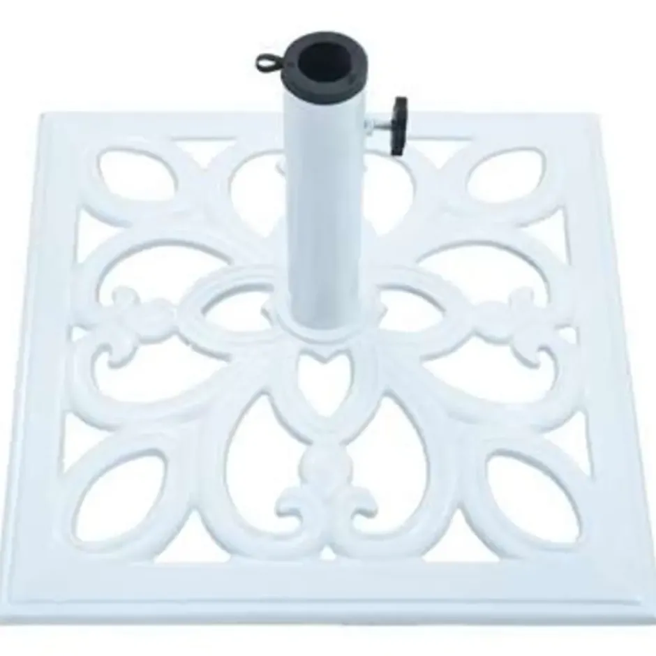 vidaXL - Parasolvoet - Wit - Gietijzer - 49 x 49 x 33 cm