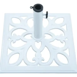 vidaXL - Parasolvoet - Wit - Gietijzer - 49 x 49 x 33 cm
