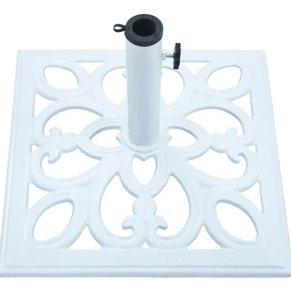 vidaXL - Parasolvoet - Wit - Gietijzer - 49 x 49 x 33 cm