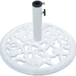 vidaXL - Parasolvoet - Wit - Gietijzer - 48 x 48 x 33 cm