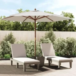 vidaXL - Parasol - Wit - Hout