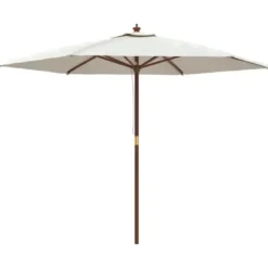 vidaXL - Parasol - Wit - Hout