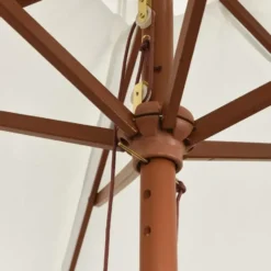 vidaXL - Parasol - Wit - Hout