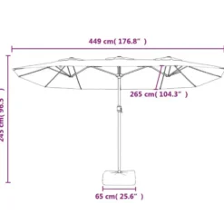 vidaXL - Parasol - Wit - Stof