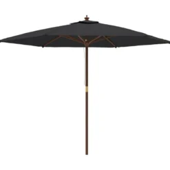 vidaXL - Parasol - Zwart - Hout