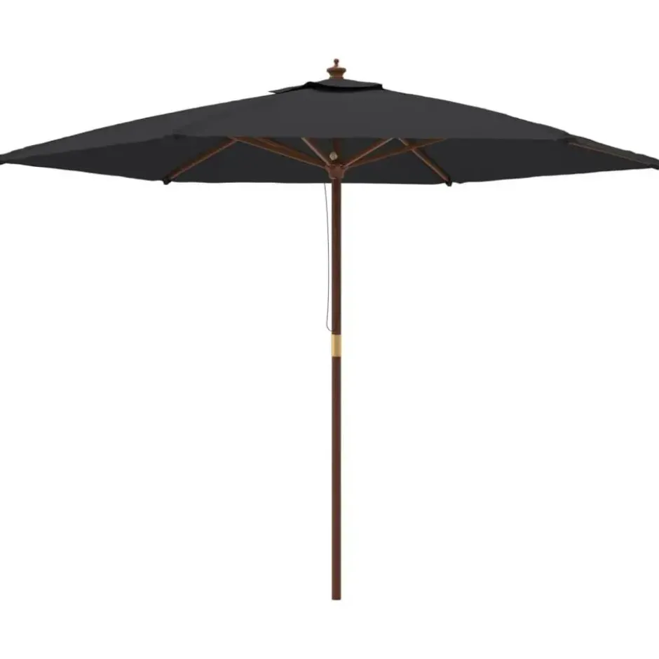 vidaXL - Parasol - Zwart - Hout