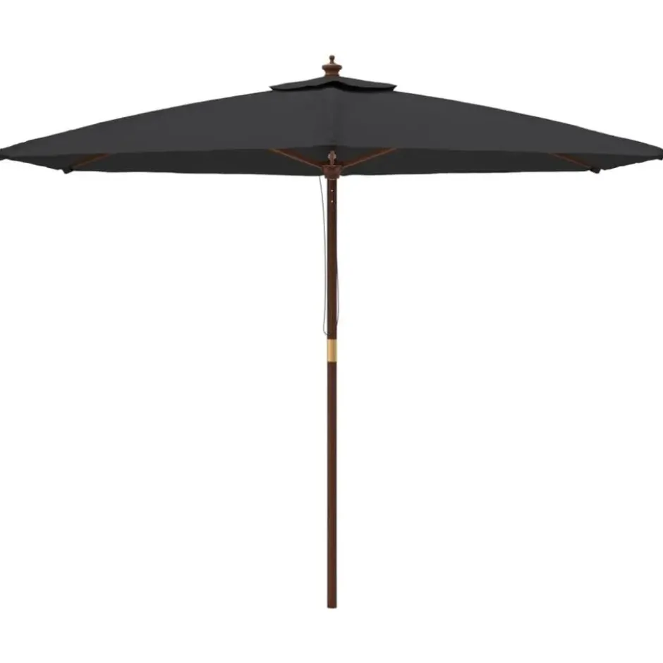vidaXL - Parasol - Zwart - Hout