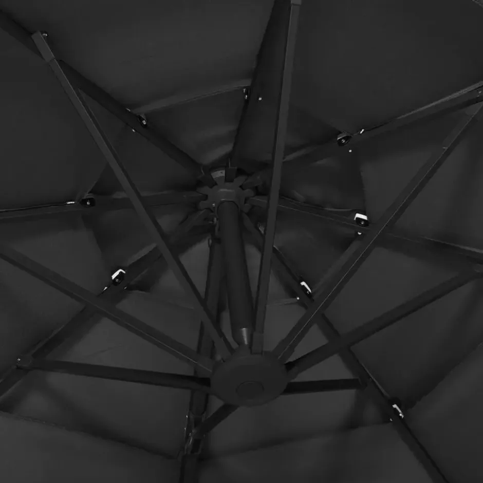 vidaXL - Parasol - Zwart - Polyester