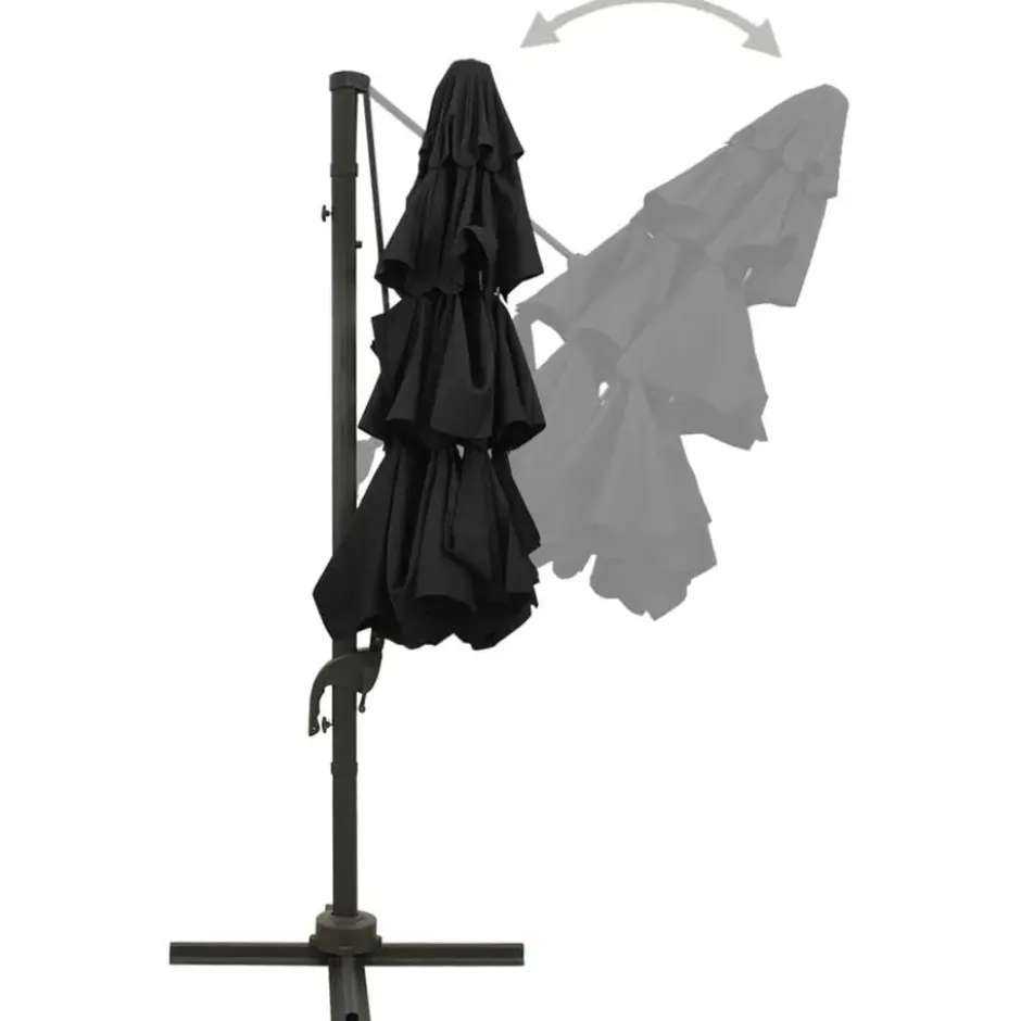 vidaXL - Parasol - Zwart - Polyester
