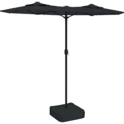 vidaXL - Parasol - Zwart - Stof