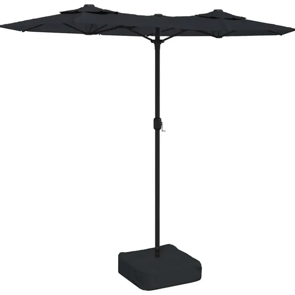 vidaXL - Parasol - Zwart - Stof