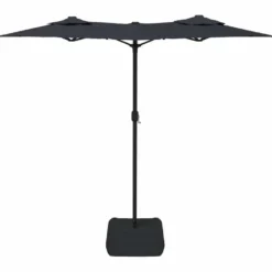 vidaXL - Parasol - Zwart - Stof
