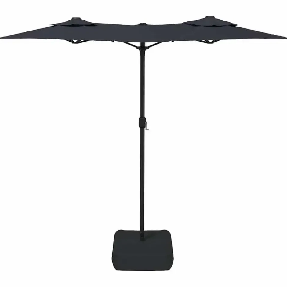 vidaXL - Parasol - Zwart - Stof
