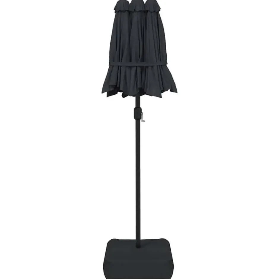 vidaXL - Parasol - Zwart - Stof