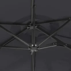 vidaXL - Parasol - Zwart - Stof