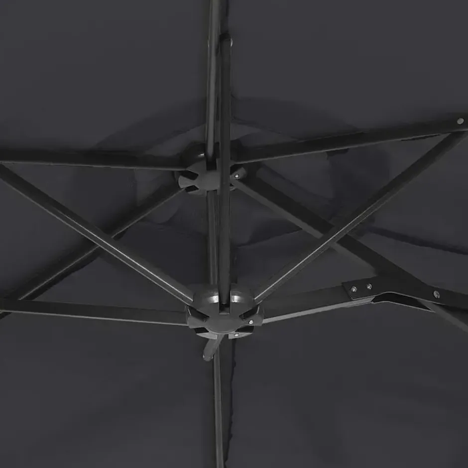 vidaXL - Parasol - Zwart - Stof