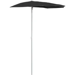 vidaXL - Parasol - Zwart - Stof