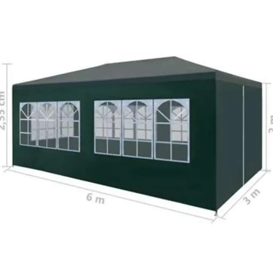 vidaXL - Partytent - Groen - Polyetheen - 3 x 6 m