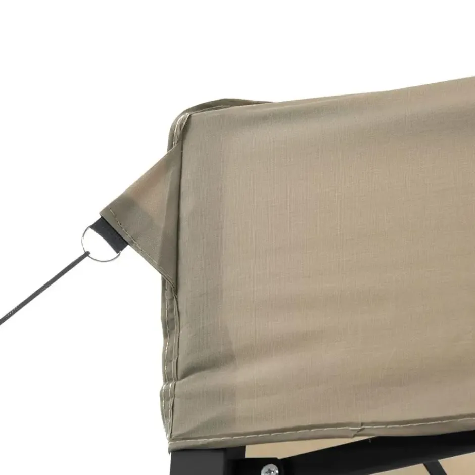 vidaXL - Partytent inklapbaar pop-up met 2 zijwanden taupe partytent feesttent