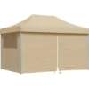 vidaXL - Partytent inklapbaar pop-up met 4 zijwanden - beige
