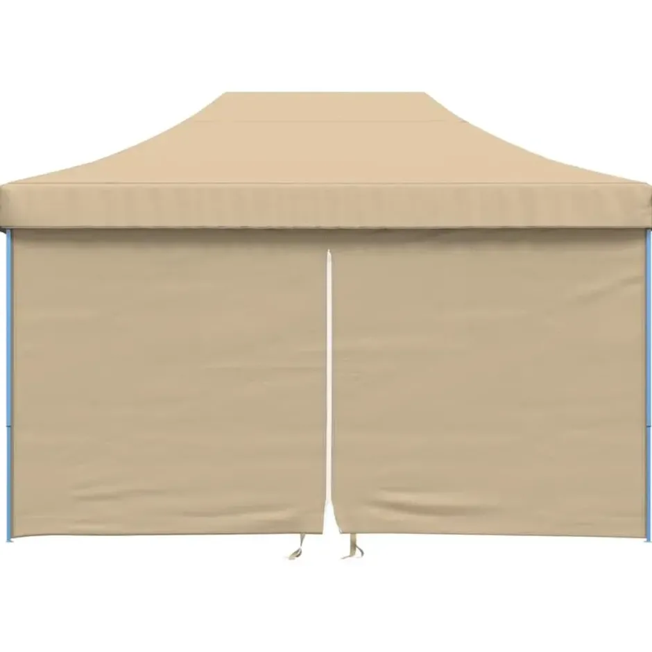 vidaXL - Partytent inklapbaar pop-up met 4 zijwanden - beige