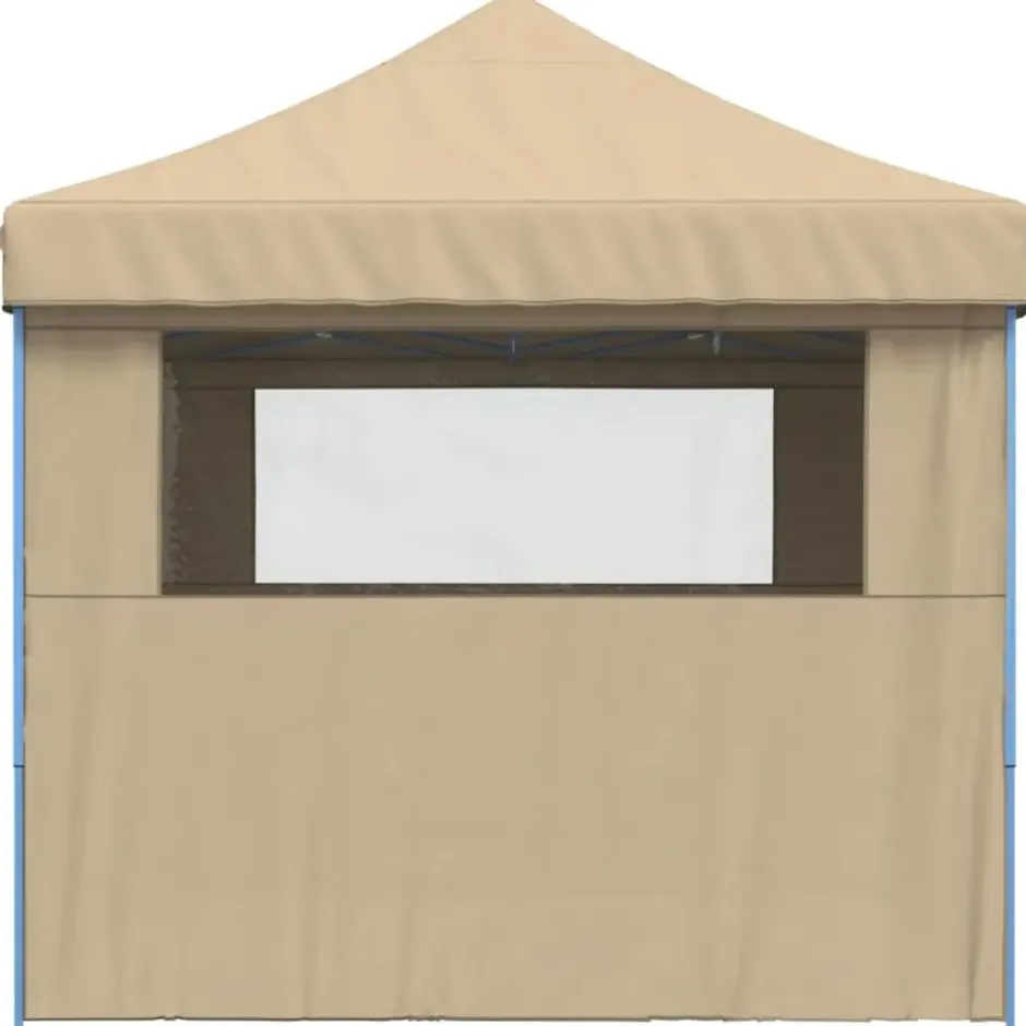 vidaXL - Partytent inklapbaar pop-up met 4 zijwanden - beige