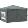 vidaXL - Partytent inklapbaar met zijwanden - 3x3 m antracietkleurig