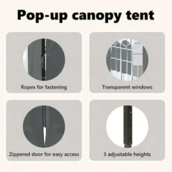 vidaXL - Partytent inklapbaar met zijwanden - 3x3 m antracietkleurig