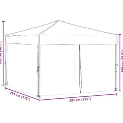 vidaXL - Partytent inklapbaar met zijwanden - 3x3 m antracietkleurig