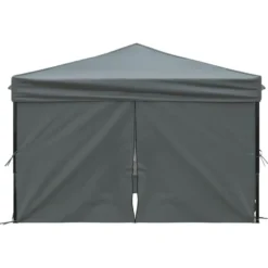 vidaXL - Partytent inklapbaar met zijwanden - 3x3 m antracietkleurig
