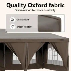 vidaXL - Partytent inklapbaar met zijwanden - 3x6 m taupe