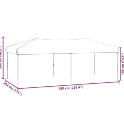 vidaXL - Partytent inklapbaar met zijwanden - 3x6 m taupe