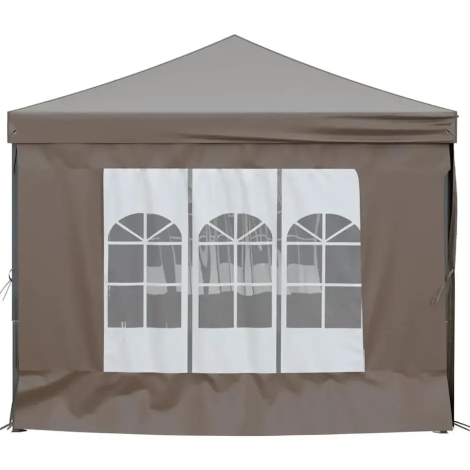 vidaXL - Partytent inklapbaar met zijwanden - 3x6 m taupe