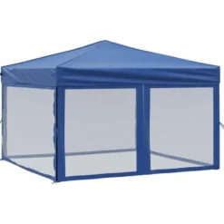vidaXL - Partytent inklapbaar met zijwanden 3x3 m blauw