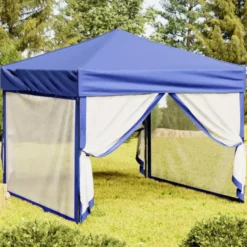 vidaXL - Partytent inklapbaar met zijwanden 3x3 m blauw