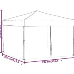 vidaXL - Partytent inklapbaar met zijwanden 3x3 m blauw