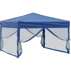 vidaXL - Partytent inklapbaar met zijwanden 3x3 m blauw