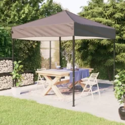 vidaXL - Partytent inklapbaar 3x3 m taupe prieel paviljoen tent gazebo