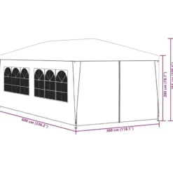 vidaXL - Partytent - Wit - Stof