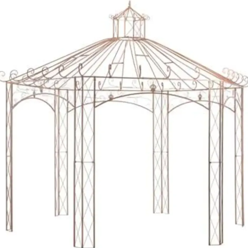 vidaXL - Paviljoen - Bruin - Metaal - 4 m