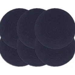 vidaXL - Placemat - Blauw - Katoen - 6 stuks