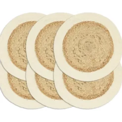 vidaXL - Placemat - Bruin - Katoen - 6 stuks