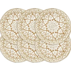 vidaXL - Placemat - Wit - Jute - 6 stuks