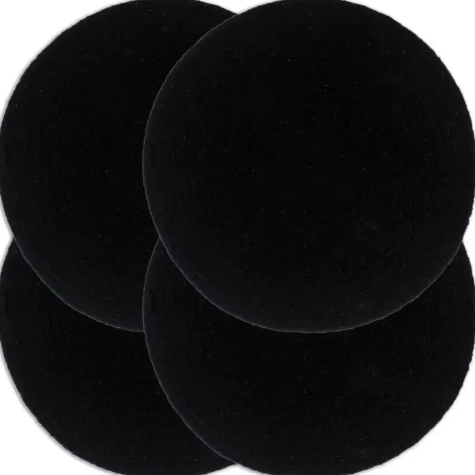 vidaXL - Placemat - Zwart - Katoen - 4 stuks
