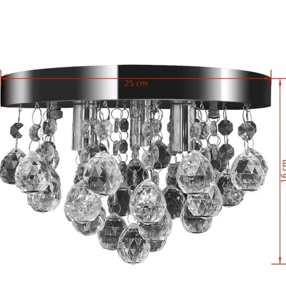 vidaXL - Plafondlamp - Transparent - Metaal