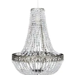 vidaXL - Plafondlamp - Transparent - Staal - 36.5 x 46 cm