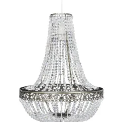 vidaXL - Plafondlamp - Transparent - Staal - 36.5 x 46 cm