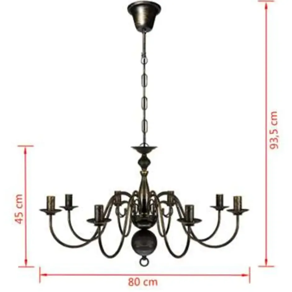 vidaXL - Plafondlamp - Zwart - Metaal - 80 x 45 cm