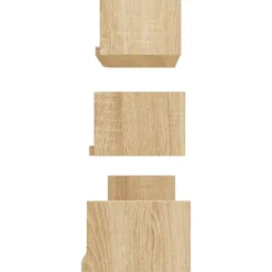 vidaXL - Plank - Bruin - Bewerkt hout - 60 x 15 x 10 cm - 3 stuks